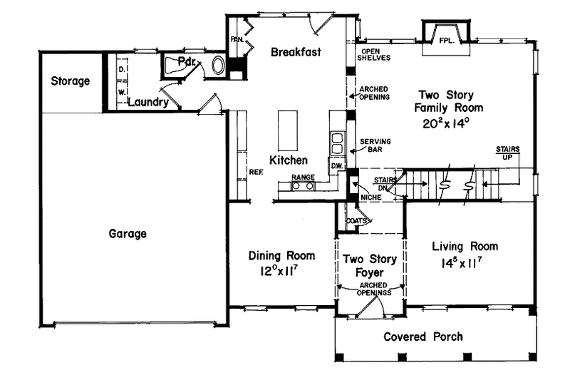 Home Plan - Floor Plan - Main Floor for Country House Plan #927-81 - 4 bed, 2.5 bath