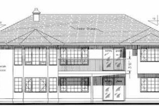 Exterior - Rear Elevation for European House Plan #18-9031 - 3 bed, 2 bath