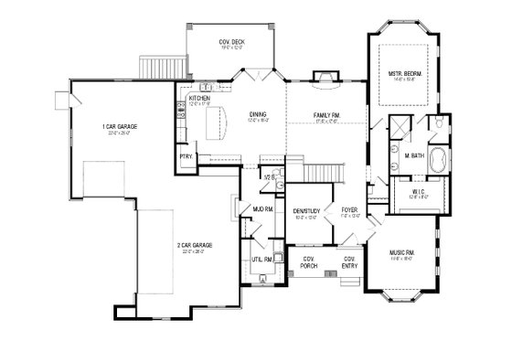 Floor Plan - Main Floor for European House Plan #920-17 - 4 bed, 3.5 bath
