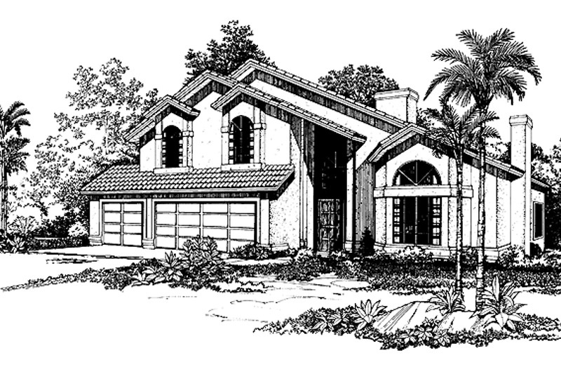 House Plan Design - Mediterranean Exterior - Front Elevation Plan #72-910