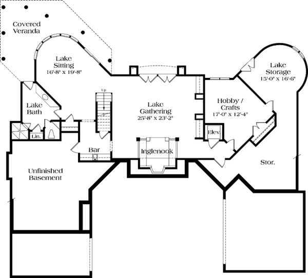 House Plan Design - Mediterranean Floor Plan - Lower Floor Plan #453-202