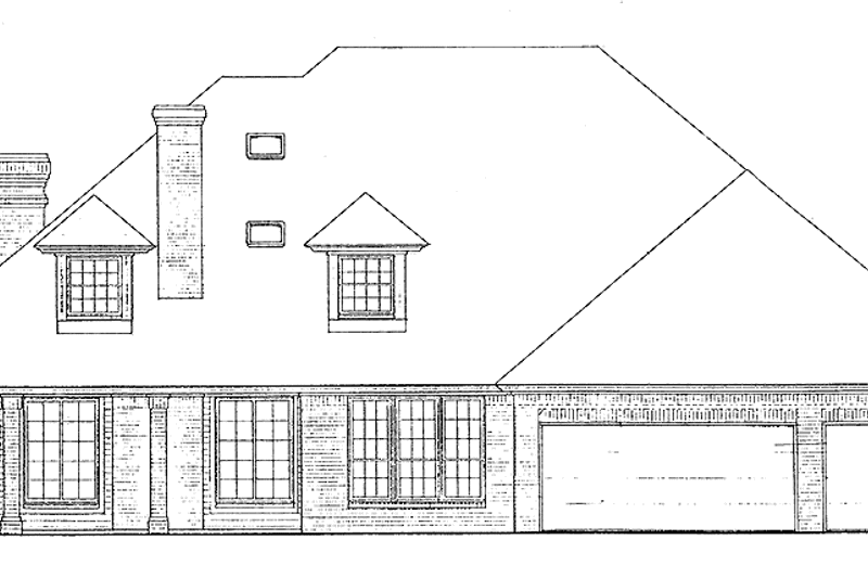 Architectural House Design - Exterior - Rear Elevation for Traditional House Plan #310-1084 - 4 bed, 3.5 bath
