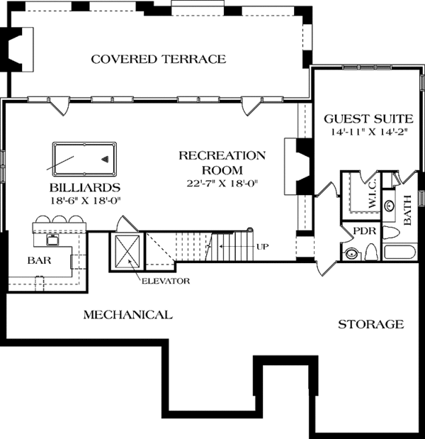 House Plan Design - European Floor Plan - Lower Floor Plan #453-588