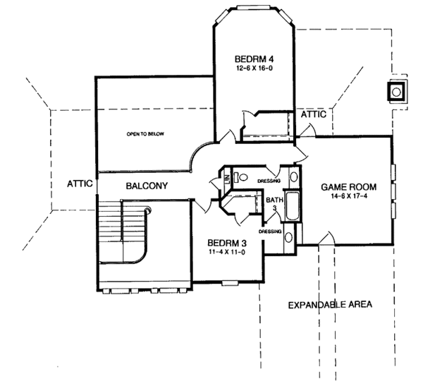 Dream House Plan - Traditional Floor Plan - Upper Floor Plan #952-70