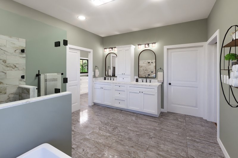 House Blueprint - Interior - Master Bathroom 1 for Barndominium House Plan #44-300 - 3 bed, 3.5 bath