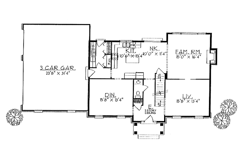 Home Plan - Floor Plan - Main Floor for Classical House Plan #70-1312 - 3 bed, 2.5 bath
