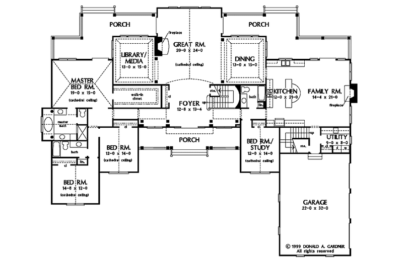 Home Plan - Floor Plan - Main Floor for Craftsman House Plan #929-444 - 4 bed, 3 bath