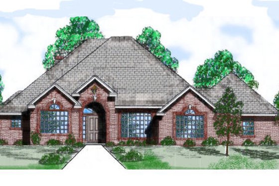 Exterior - Front Elevation for European House Plan #52-221 - 3 bed, 2.5 bath
