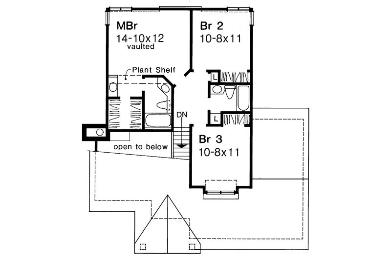 Dream House Plan - Floor Plan - Upper Floor for Country House Plan #60-1041 - 3 bed, 2.5 bath
