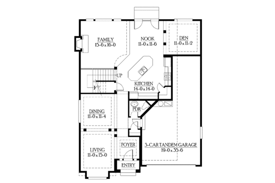 Floor Plan - Main Floor for Country House Plan #132-298 - 3 bed, 2.5 bath