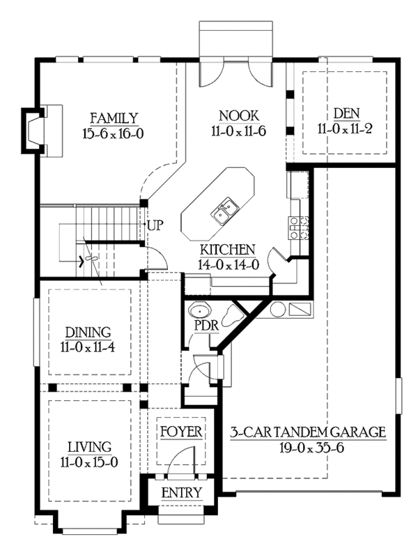 Home Plan - Country Floor Plan - Main Floor Plan #132-298