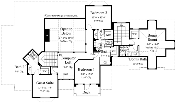 Home Plan - Mediterranean Floor Plan - Upper Floor Plan #930-262