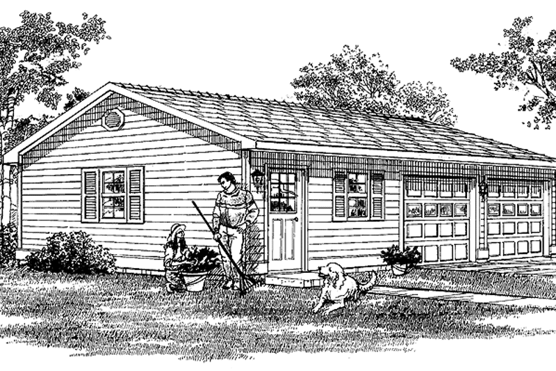 House Plan Design - Exterior - Front Elevation 3 for Traditional House Plan #47-1062, 0 bath