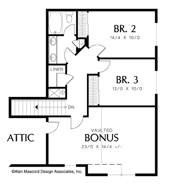 Architectural House Design - Craftsman Floor Plan - Upper Floor Plan #48-849