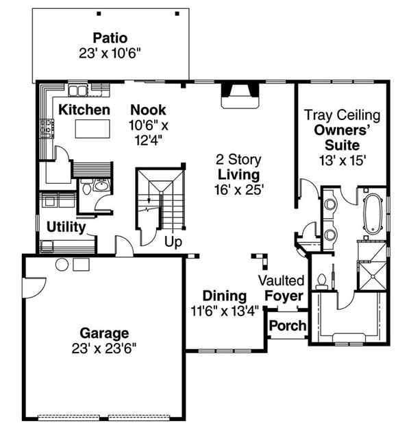 Dream House Plan - European Floor Plan - Main Floor Plan #124-688