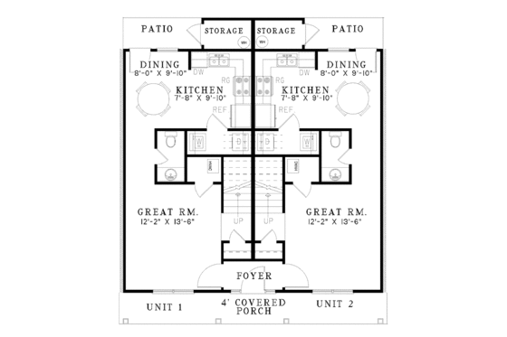 Floor Plan - Main Floor for Classical House Plan #17-3239 - 4 bed, 2 bath