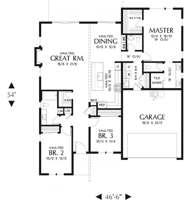 Contemporary Floor Plan - Main Floor Plan #48-946