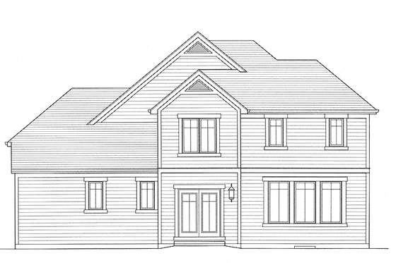 Exterior - Rear Elevation for Country House Plan #46-801 - 4 bed, 2.5 bath