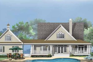 Exterior - Rear Elevation for Country House Plan #929-860 - 3 bed, 2.5 bath