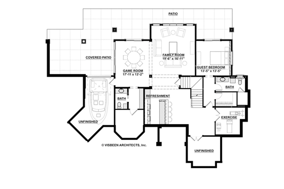Floor Plan - Lower Floor for Country House Plan #928-269 - 3 bed, 3.5 bath