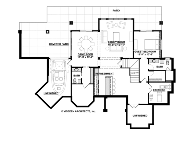 House Design - Country Floor Plan - Lower Floor Plan #928-269