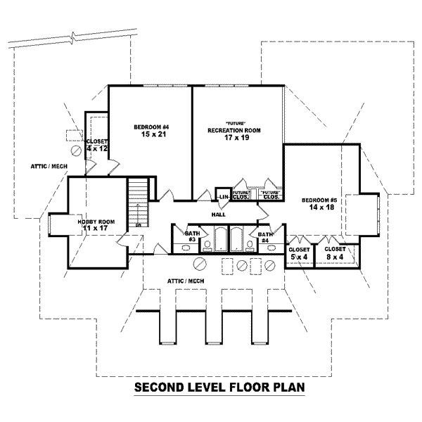 Southern Floor Plan - Upper Floor Plan #81-1648