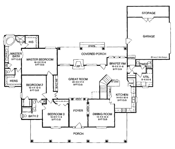 Architectural House Design - Classical Floor Plan - Main Floor Plan #952-149