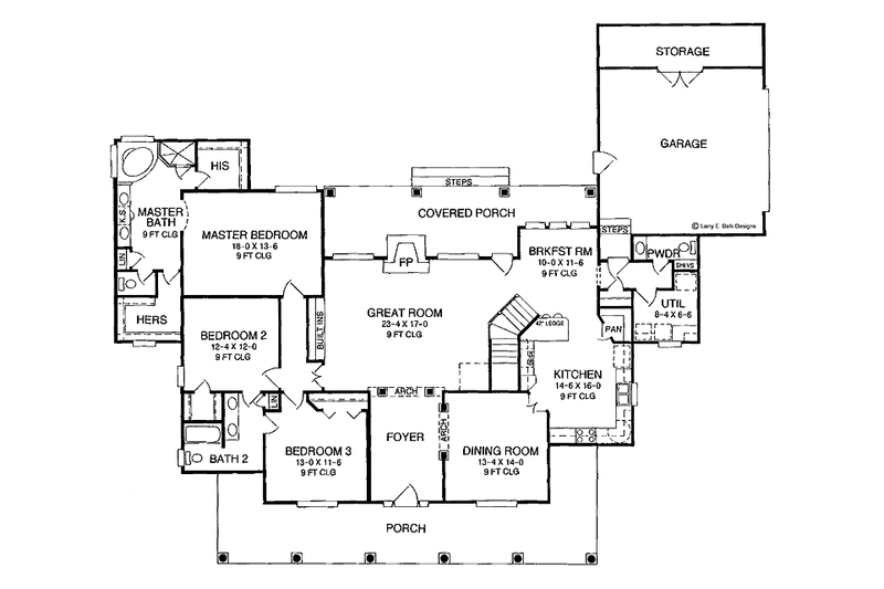 Home Plan - Floor Plan - Main Floor for Classical House Plan #952-149 - 3 bed, 2.5 bath