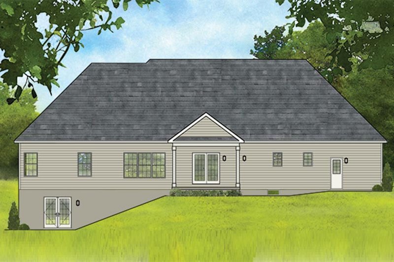 Dream House Plan - Exterior - Rear Elevation for Ranch House Plan #1010-194 - 3 bed, 2.5 bath
