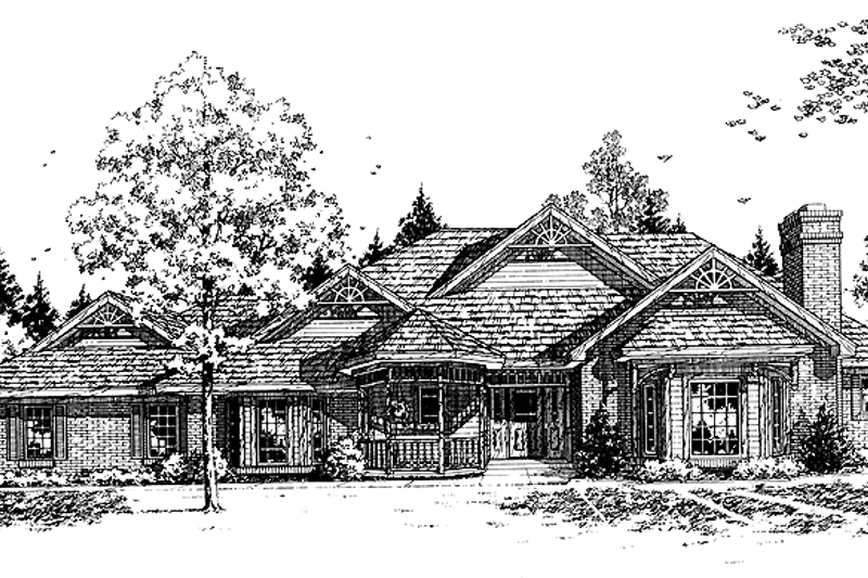 Architectural House Design - Victorian Exterior - Front Elevation Plan #310-1005
