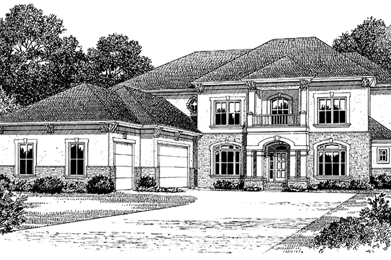 Architectural House Design - Mediterranean Exterior - Front Elevation Plan #453-312