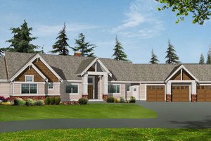 Craftsman Exterior - Front Elevation Plan #132-104