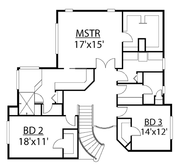 House Blueprint - Contemporary Floor Plan - Upper Floor Plan #951-17
