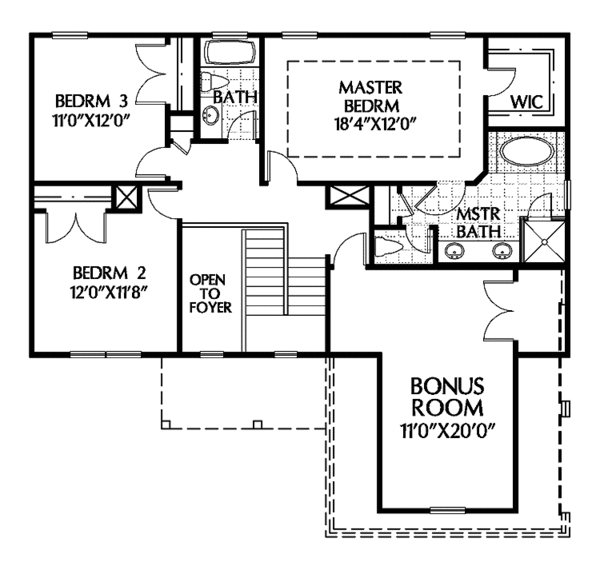 House Plan Design - Colonial Floor Plan - Upper Floor Plan #999-86