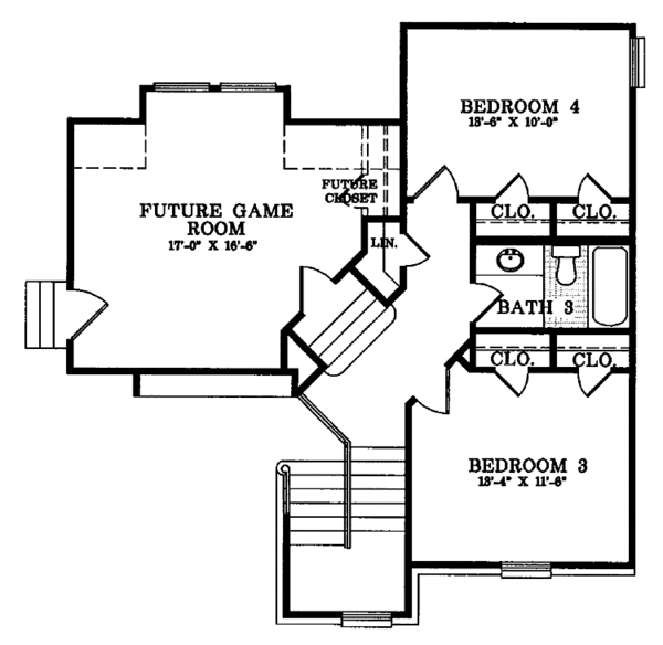 Dream House Plan - Country Floor Plan - Upper Floor Plan #952-11