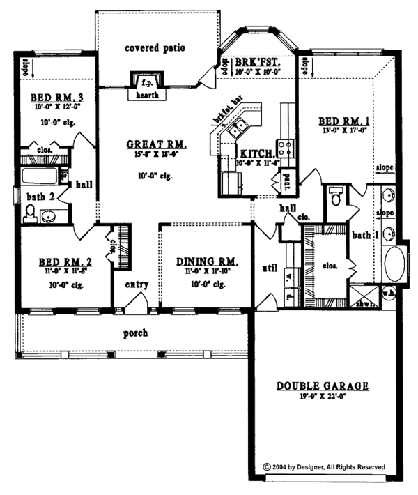 Dream House Plan - Country Floor Plan - Main Floor Plan #42-433