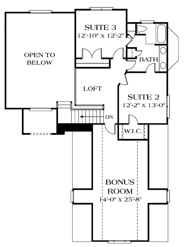 House Blueprint - Traditional Floor Plan - Upper Floor Plan #453-435