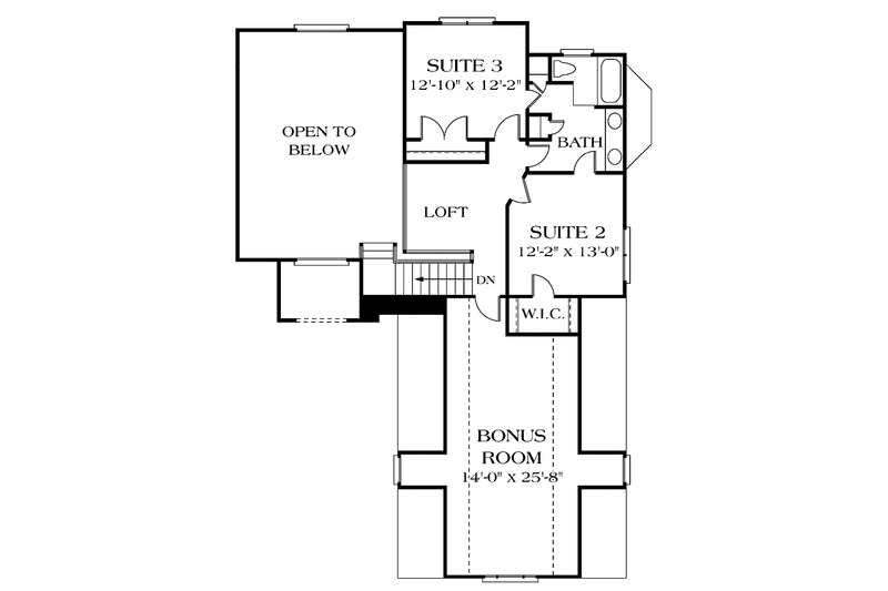 House Blueprint - Floor Plan - Upper Floor for Traditional House Plan #453-435 - 3 bed, 2.5 bath