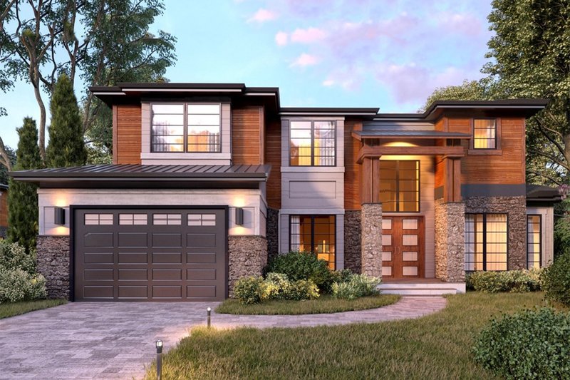 Dream House Plan - Contemporary Exterior - Front Elevation Plan #1066-45