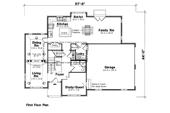 Floor Plan - Main Floor for European House Plan #312-613 - 4 bed, 2.5 bath