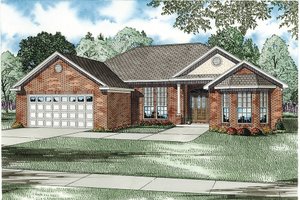 Traditional Exterior - Front Elevation Plan #17-166