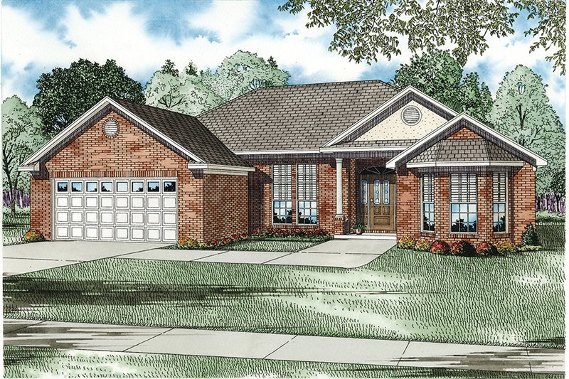 Traditional Style House Plan - 3 Beds 2 Baths 1787 Sq/Ft Plan #17-166