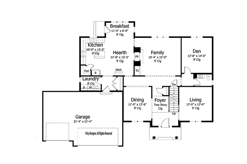 Dream House Plan - Floor Plan - Main Floor for Country House Plan #51-1030 - 4 bed, 3.5 bath