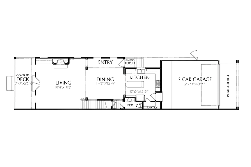 Home Plan - Floor Plan - Main Floor for Traditional House Plan #1021-19 - 3 bed, 2.5 bath
