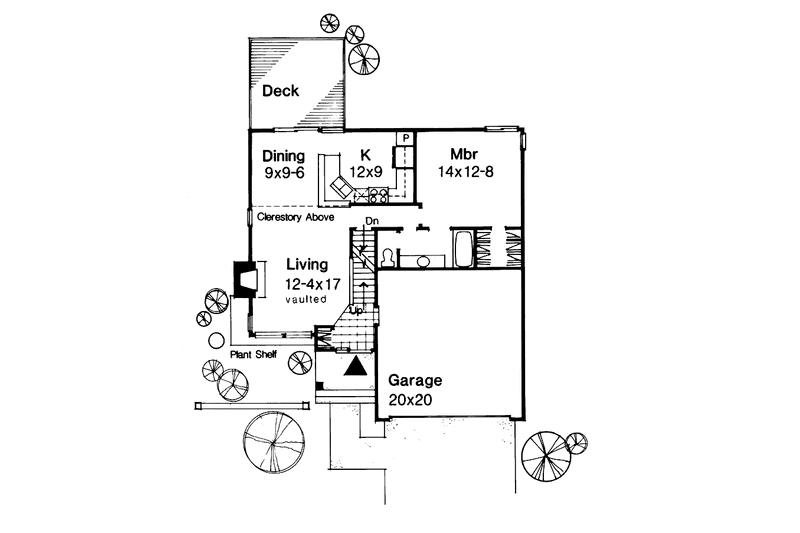 Dream House Plan - Floor Plan - Main Floor for Contemporary House Plan #320-1496 - 3 bed, 2 bath