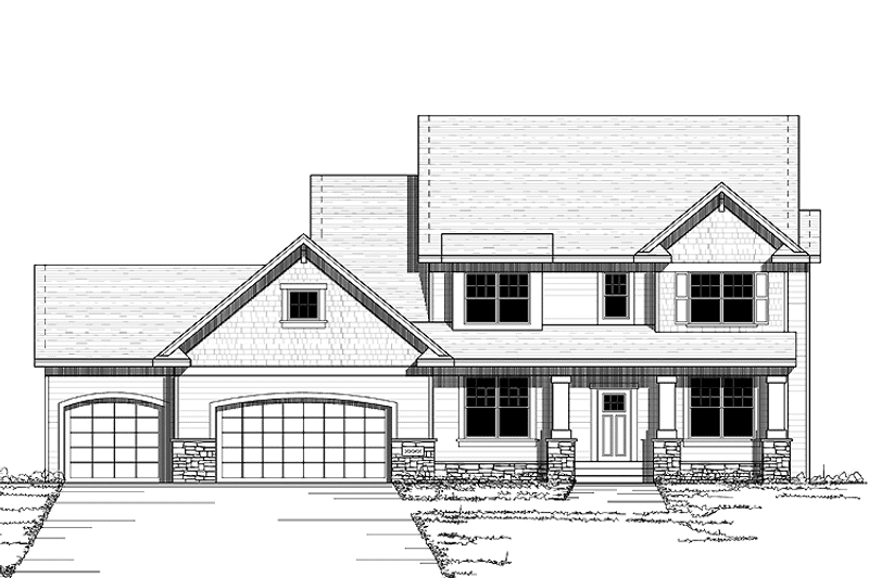 Dream House Plan - Exterior - Front Elevation 3 for European House Plan #51-633 - 4 bed, 2.5 bath