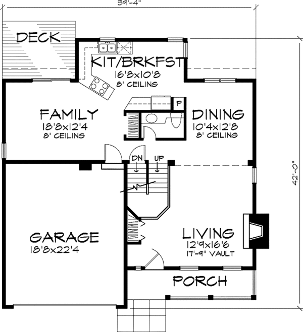 House Plan Design - Country Floor Plan - Main Floor Plan #320-616