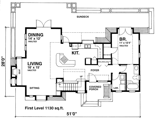 House Blueprint - Cottage Floor Plan - Main Floor Plan #118-103