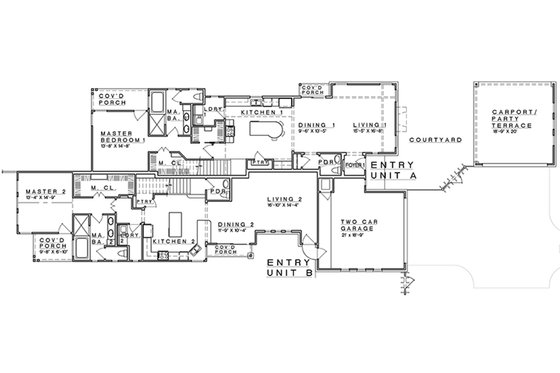 Floor Plan - Main Floor for Craftsman House Plan #935-3 - 3 bed, 2.5 bath