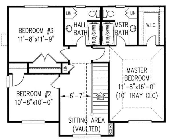 Architectural House Design - Country Floor Plan - Upper Floor Plan #11-245